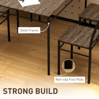 HOMCOM Five-Piece Minimal Dining Set - Oak-Effect/Black(m-6)