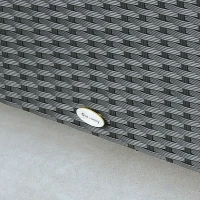 Outsunny Ousunny Tavolino da Esterni in Rattan PE con Piano in Vetro Temperato, 85x50x39cm, Nero(m-8)