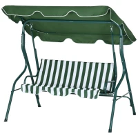 Outsunny Balancín de Exterior con Toldo Ajustable en Ángulo Impermeable y Marco de Acero para Patio Balcón 170x110x153 cm Verde(m-11)