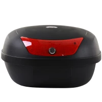 HOMCOM Baúl de Moto Maletero de Scooter para 1 Casco Integral y 1 Medio Capacidad de 48 L Cerradura con Dos Llaves Accesorios 59x43x33 cm Negro(m-4)