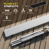 Outsunny Table pliante en aluminium table de camping table de jardin 6 personnes hauteur réglable + sac de transport(m-5)