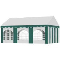 Outsunny 6 x 4m Garden Gazebo with Sides, Galvanised Marquee Party Tent with Six Windows and Double Doors, for Parties, Wedding and Events(m-11)