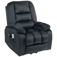 HOMCOM Fauteuil releveur électrique fauteuil de relaxation inclinable 8 points de massage vibrants 85 x 94 x 107 cm noir(m-1)
