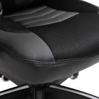 HOMCOM Luxe fauteuil/chaise de bureau gamer fonction massage + chauffage intégrée dossier inclinable noir(m-9)