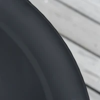 Outsunny Brasero cheminée Foyer extérieur Ø 75 x 55H cm Grille à Charbon + Cuisson Couvercle tisonnier métal Noir(m-8)