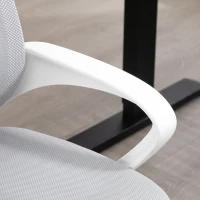 HOMCOM Silla de Escritorio de Malla Giratoria con Altura Ajustable Función de Basculante y Reposabrazos Carga 120 kg Gris(m-8)