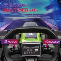 HOMCOM Go Kart Elettrico per Bambini 6-12 Anni 24V 12km/h con Seggiolino Regolabile, Verde(m-5)