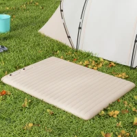 Outsunny Double Inflatable Mattress, with Built-In Pump - White(m-7)