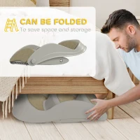 PawHut Foldable Pet Stairs 3 Steps with Non-slip Mats for Small Dogs, Grey(m-5)