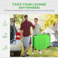 Outsunny Outdoor Folding Sun Lounger Set of 2 with Face Hole, 4 Level Adjustable Backrest Reclining Garden Lounger, Garden Recliner Sunbed with 600 D Oxford Cloth Seat and Pillow for Beach, Green(m-8)