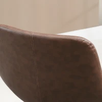 HOMCOM Bar Stools Set of 2, Breakfast Bar Chairs, PU Leather Upholstered Kitchen Stools with Backs and Wood Legs, Brown(m-7)