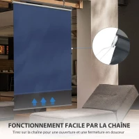 Outsunny Store extérieur vertical store manuel rétractable installation sans perçage alu. polyester haute densité gris foncé(m-6)