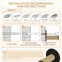 PawHut Cat Wall Furniture, with Curved Platforms, Scratching Posts - Brown(m-7)