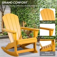 Outsunny Fauteuil à bascule Adirondack rocking chair de jardin en HDPE 73,5 x 93 x 91,5 cm orange(m-5)