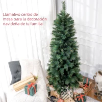 HOMCOM Árbol de Navidad 180 cm Árbol de Navidad Artificial con 528 Ramas y Patas de Metal para Interior Verde(m-4)