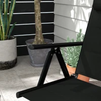 Outsunny Set 2 Sedie Pieghevoli con Schienale Reclinabile e Poggiatesta, in Alluminio e Poliestere, 54x67x108 cm, Nero(m-7)