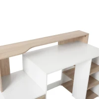 HOMCOM – Moderna Scrivania per Computer con Ripiani in Legno MDF 137 x 55 x 92cm(m-8)