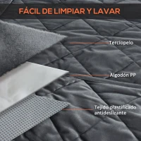 PawHut Funda de Asiento de Coche para Perros Cubierta Protectora Mascotas Antideslizante y Aperturas para Cinturón de Seguridad Fácil de Instalar y Limpiar 160x145 cm Gris(m-6)