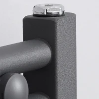 HOMCOM Curved Heated Towel Rail, Hydronic Bathroom Ladder Radiator Towel Warmer For Central Heating 600mm x 1200mm, Grey(m-8)