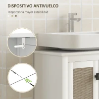 HOMCOM Mueble para Debajo del Lavabo con 2 Puertas 2 Estantes y Sistema Antivuelco para Cuarto Baño 60x30x60 cm Blanco(m-7)