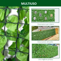 Outsunny Rotolo di Siepe Artificiale per Balcone e Giardino in PE Verde 300x150cm(m-5)
