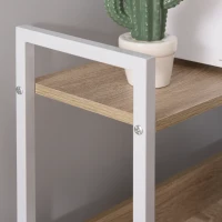 HOMCOM Mesa de Ordenador Multifuncional Escritorio Estilo Industrial Vintage con 4 Estantes para Despacho Casa Estudio 120x70x120 cm Blanco Roble(m-9)