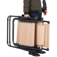 Outsunny Tumbona Plegable Silla de Gravedad Cero Reclinable con Toldo de Sombra con Bandeja Portavasos Portátil Texteline para Jardín Balcón Carga 150kg 90x65x110 cm Beige(m-9)