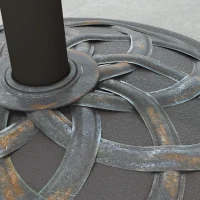 Outsunny Sonnenschirmständer mit Rädern, robustes Metall, Betonfüllung, 52 x 38 cm, Bronzefarben(m-8)