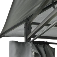 Outsunny Tonnelle barnum pavillon de jardin style colonial double toit toiles latérales amovibles 3L x 4l x 2,8H m gris(m-9)