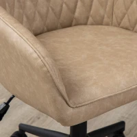 Vinsetto Silla de Oficina Basculante de Cuero PU con Altura Ajustable para Dormitorio Estudio 59x60x90-100 cm Marrón(m-9)