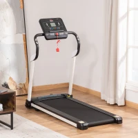 HOMCOM Tapis de course électrique pliable 1-12 km/h 400 W tapis roulant écran LED support de téléphone bande extra-large antidérapant acier PP ABS 147 x 74 x 125 cm noir(m-2)