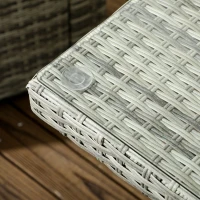Outsunny Set da Giardino 4pz in Rattan Grigio con Tavolo ad Altezza Regolabile, 2 Poltrone Reclinabili e Divano 2 Posti(m-8)