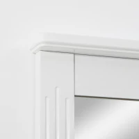 kleankin Wandspiegel mit 1 Regal Modernes Design platzsparend MDF Glas Weiß(m-7)