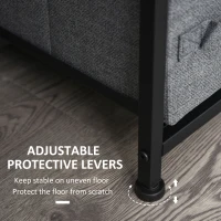 HOMCOM Chest of Drawers with 7 Drawers, Fabric Drawers with Large Storage Space, Drawers Dresser with Metal Frame, Adjustable Feet for Bedroom Living Room, Dark Grey(m-5)