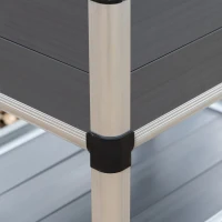 Outsunny Fioriera Rialzata con Mini Serra in Policarbonato e Mensola Inferiore in Alluminio e PVC, Grigio(m-9)