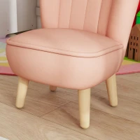 AIYAPLAY Kindersessel, Samtoptik, für 3-7 Jahre, bis 45 kg, Holzgestell, 44x45x56,5cm, Pink(m-9)