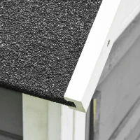 PawHut Conigliera in Legno con Area Aperta e Rampa, Gabbia per Conigli con Fondo Estraibile e Porte, 140x65x120 cm, Grigia(m-8)