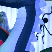 HOMCOM 7FT Tall Halloween Inflatable Dragon with 2 Heads and LED Lights, Blow Up Halloween Party Decoration for Indoor Outdoor Yard Lawn Garden(m-9)