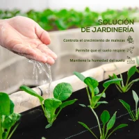 Outsunny Malla Geotextil 2x25 m Malla de Jardín contra Malas Hierbas 60 g/m² Rollo de Malla Antimaleza Negro(m-4)