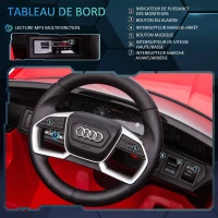 HOMCOM Voiture électrique enfants sous Licence Audi e-tron Sportback, véhicule électrique 12V Max. 5 Km/h avec télécommande 2,4G, phares LED, musique, klaxon, port USB, MP3, rouge(m-5)