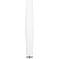 HOMCOM Stehlampe Wohnzimmer Schlafzimmer Standleuchte Stehleuchte Edelstahlboden Textillampenschirm 40 W rund weiß + silber Ø 20 x 160 cm(m-1)