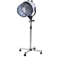 HOMCOM Sèche-cheveux professionnel sur pied casque séchoir pro. 1180 W grand confort hauteur réglable minuterie 60 min. 65L x 65l x 115-165H cm blanc noir(m-10)