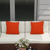 Outsunny Seven-Piece Rattan Garden Set, with Glass-Top Table - Brown/Beige(m-9)