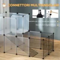 PawHut Recinto Modulare per Conigli e Animali di Piccole Dimensioni, 27 Pannelli Acciaio e Resina(m-7)