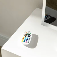 HOMCOM Mobile Porta TV da 55" con Luci LED a 12 Colori e Telecomando, Legno e Vetro 120x40x50cm, Bianco(m-9)