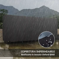 Outsunny Portalegna da Interno ed Esterno in Metallo con Telo Porta Legna e Copertura, 240x36x99cm, Nero(m-4)