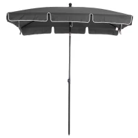Outsunny Sombrilla de Terraza de Aluminio 198x130x245 cm Parasol de Jardín Rectangular con Función de Inclinación Gris(m-10)