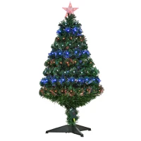 HOMCOM Weihnachtsbaum Tannenbaum 90 LEDs Stern Grün Ø48 x H90 cm(m-10)