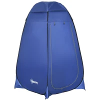 Outsunny Pop-up toilettent, mobiele campingdouchetent, omkleedtent met binnenvak, douchecabine, kleedcabine, waterproof, polyester, donkerblauw, 120 x 120 x 190 cm(m-1)