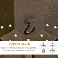 Outsunny Gartenpavillon mit Metalldach, 3 x 3,7 x 2,6m, 4 Vorhänge, wetterfest, Aluminium, braun(m-7)